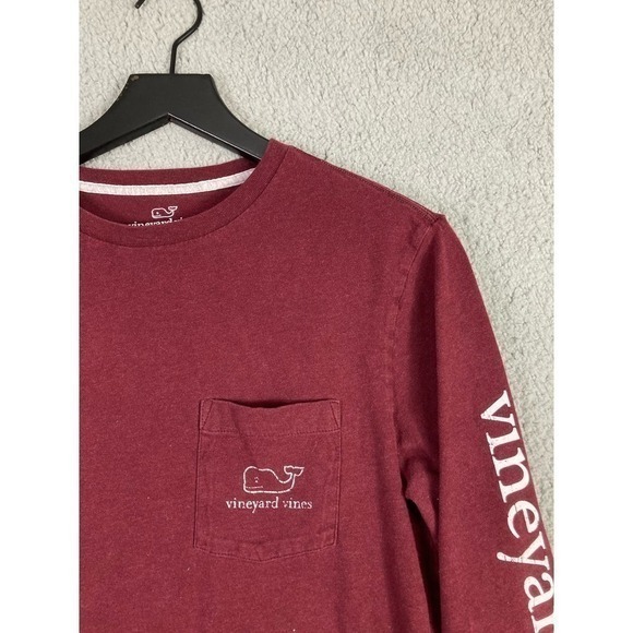 Vineyard Vines Men's Long Sleeve Maroon Red Cotton Crewneck Small Peru Made - Picture 8 of 9